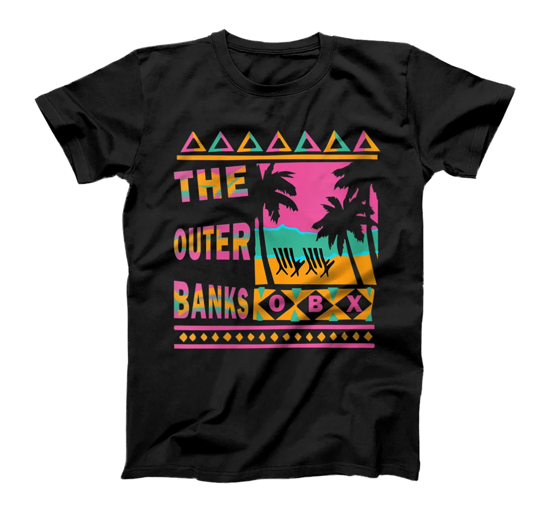 Personalized Womens Outer Banks OBX Souvenir Shirt with Palm Tree Beach Design T-Shirt, Women T-Shirt