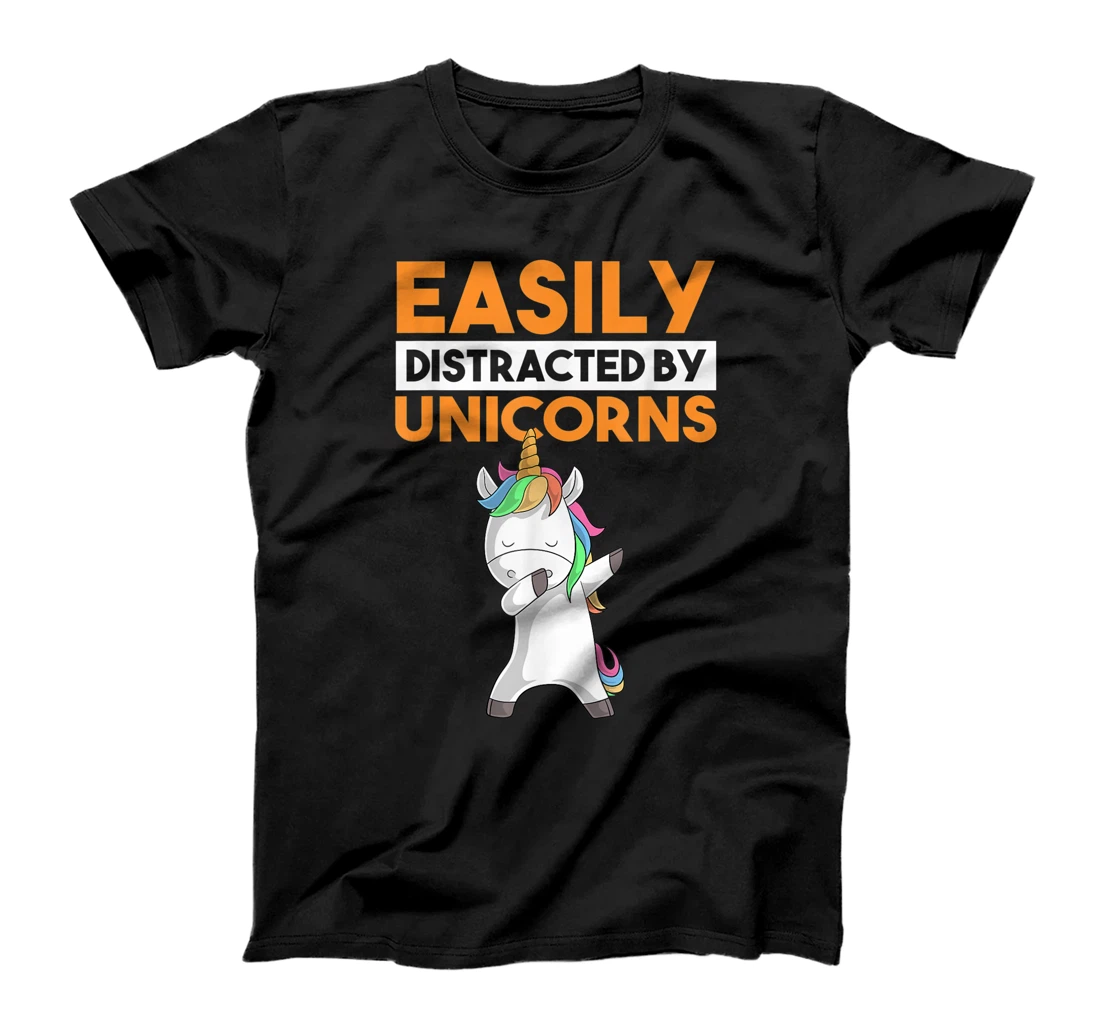 Personalized Easily Distracted By Unicorns Funny Dabbing Dab Dance Cute T-Shirt, Kid T-Shirt and Women T-Shirt