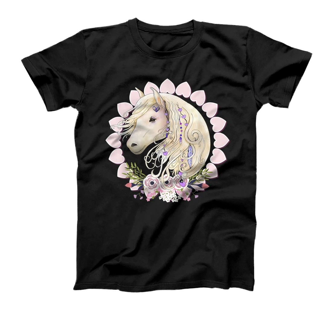 Personalized Womens Horse Shirt For Horse Lovers A Girl Who Loves Horses Hearts T-Shirt, Kid T-Shirt and Women T-Shirt