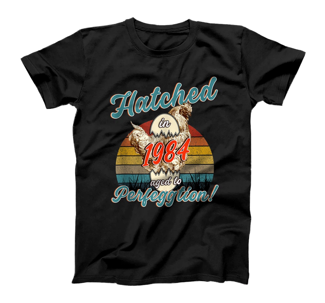 Personalized Chicken Lover Gifts Vintage Retro Hatched in 1984 Birth Year T-Shirt, Women T-Shirt