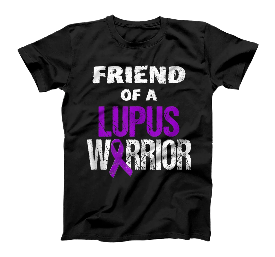 Personalized Friend of a Lupus Warrior Support & Awareness Purple Ribbon T-Shirt, Women T-Shirt