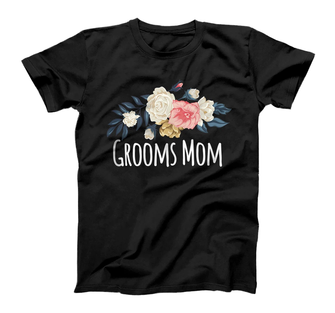 Personalized Floral Flowers, Grooms Mom T-Shirt, Women T-Shirt