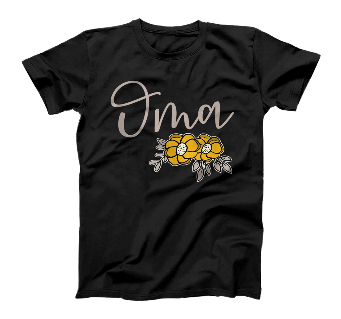Personalized Pretty Floral Grandmother Oma T-Shirt, Women T-Shirt