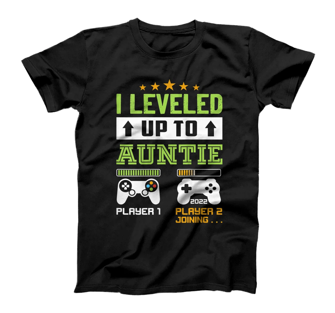 Womens I Leveled Up To Aunt 2022 Gamer Funny Soon To Be Auntie 2022 T-Shirt, Women T-Shirt