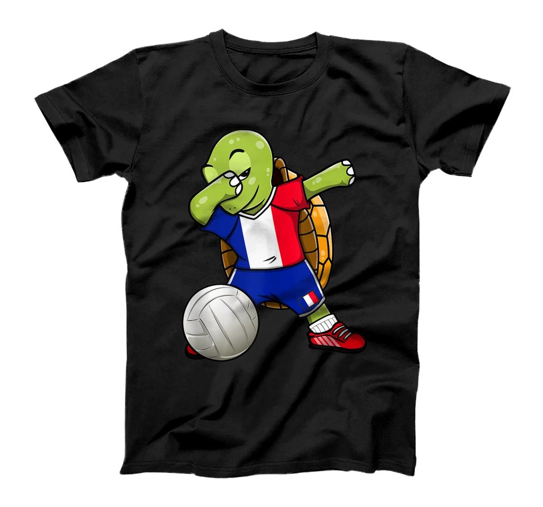 Dabbing Turtle France Volleyball Fans Jersey French Flag T-Shirt, Women T-Shirt