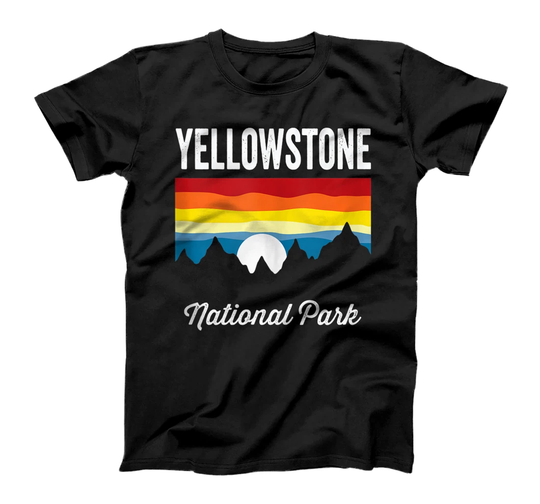 Yellowstone National Park Retro Mountain Vintage Sunset T-Shirt, Women T-Shirt