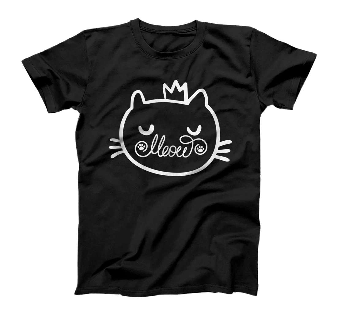 Meow Cute Cat Face Quote for Cat Lovers Family Matching T-Shirt, Women T-Shirt