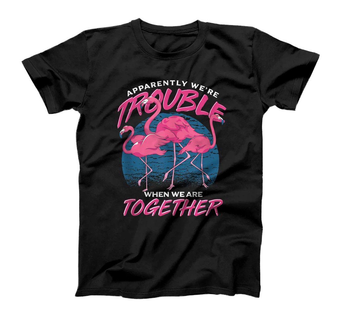 Apparently Were Trouble When We Are Together Funny Flamingo T-Shirt, Women T-Shirt