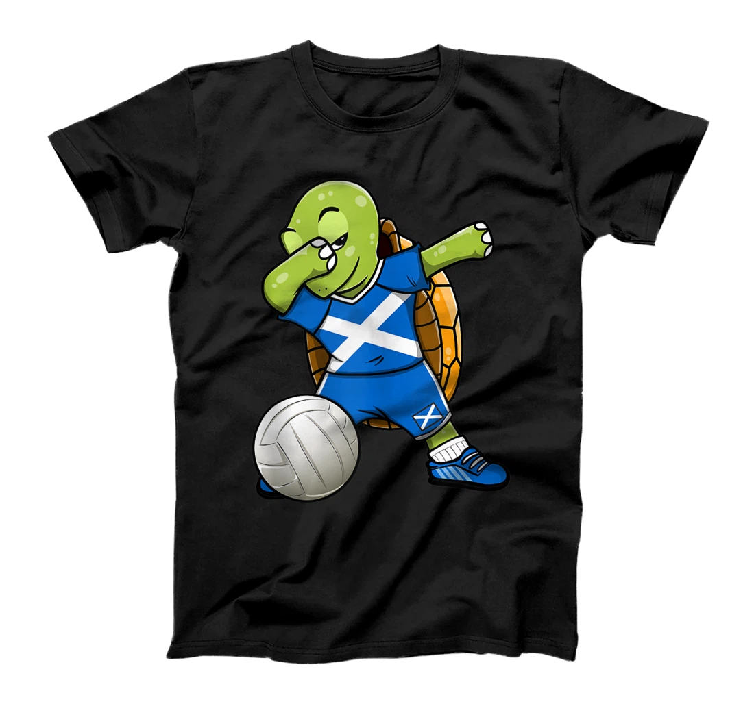 Dabbing Turtle Scotland Volleyball Fans Jersey Scottish Flag T-Shirt, Women T-Shirt