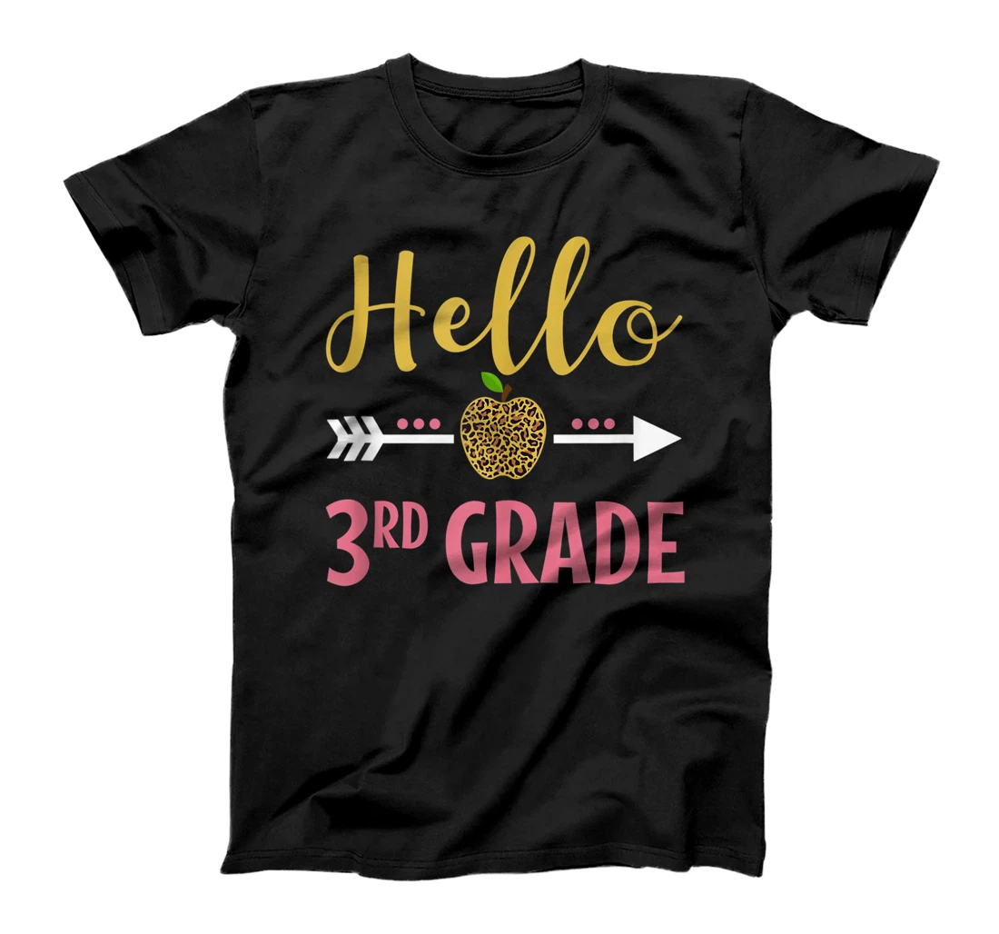 Hello 3rd Grade Back to School Third Grade Leopard print T-Shirt, Women T-Shirt