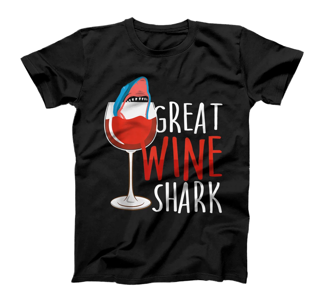 Great White Wine Shark Funny Retro TV Movie Chill Drinking T-Shirt, Women T-Shirt