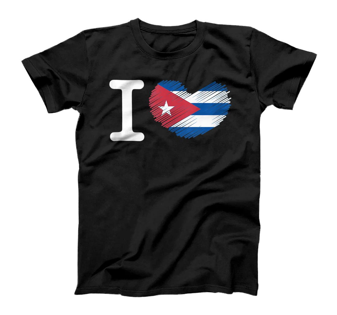 I Love Cuba Heart Cuban Flag T-Shirt, Women T-Shirt