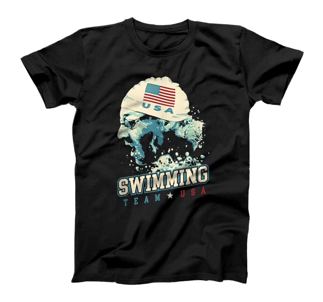 USA Swimming American Flag Swimmer Water Sports Swimming T-Shirt, Women T-Shirt