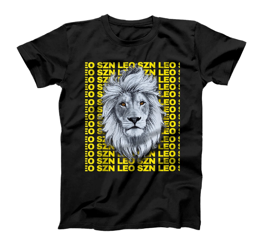 Leo Szn season zodiac sign lion head typography summer T-Shirt, Women T-Shirt