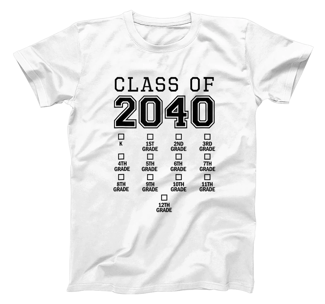 Class of 2040 Grow With Me with Space for Checkmarks T-Shirt, Women T-Shirt