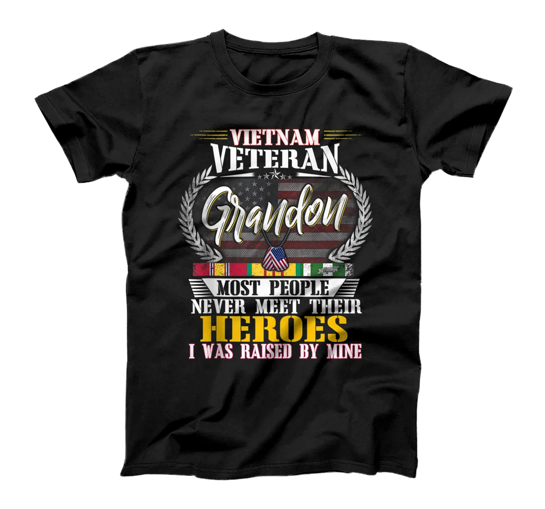 Vietnam Veteran Grandson Raised By My Hero Shirt US Veteran T-Shirt, Women T-Shirt