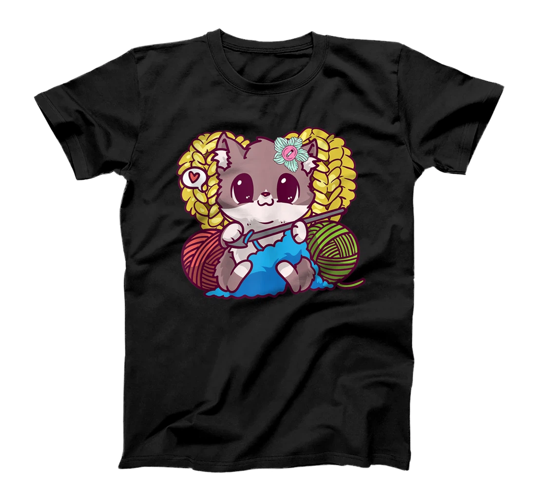 Funny Knitters Cat Kitty Knitty Cat Knitting Cat Lovers Yarn T-Shirt, Women T-Shirt