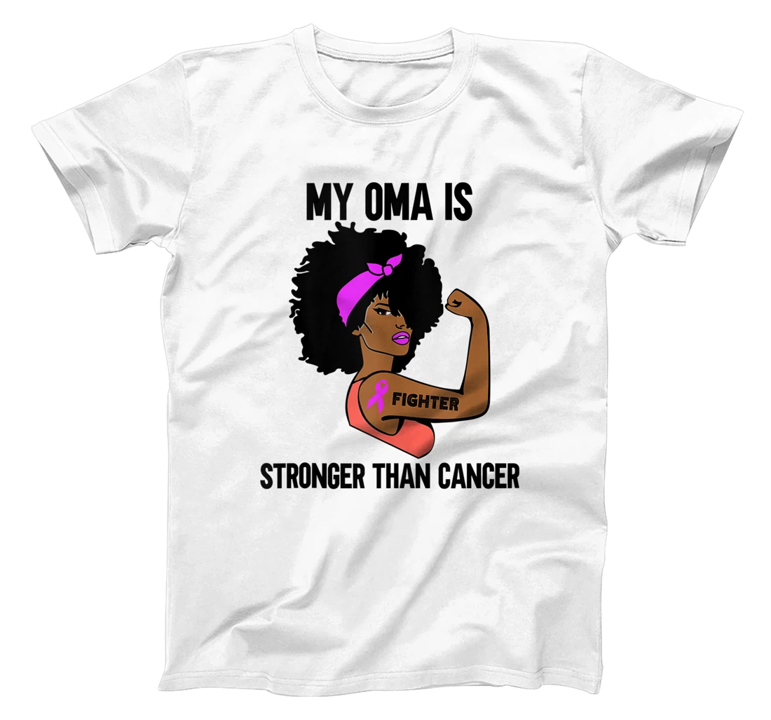 My Oma is stronger than Cancer African American Breast T-Shirt, Women T-Shirt