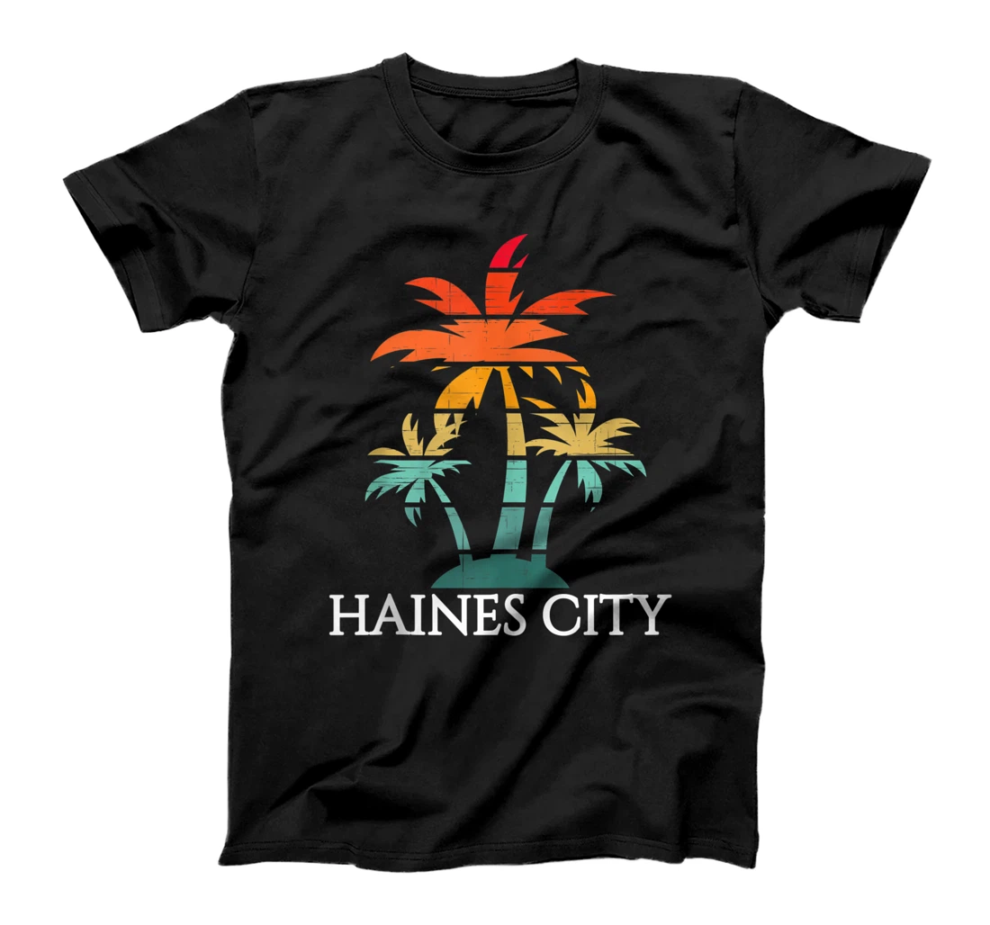 Haines City Florida Family Vacation Palm Tree Retro Group T-Shirt, Women T-Shirt