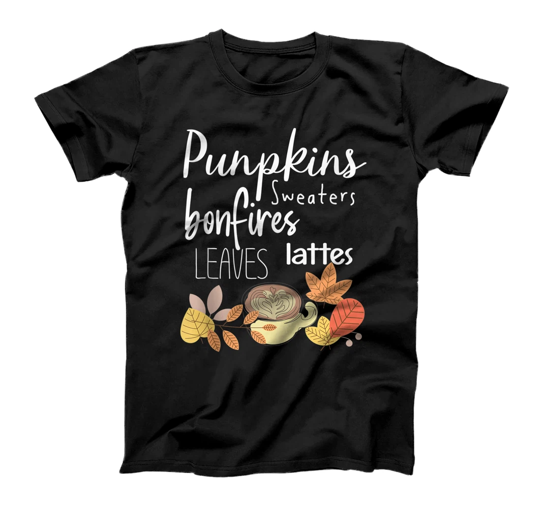 Pumpkins Sweaters Bonfires Leaves Lattes Pretty Autumn Boho T-Shirt, Women T-Shirt