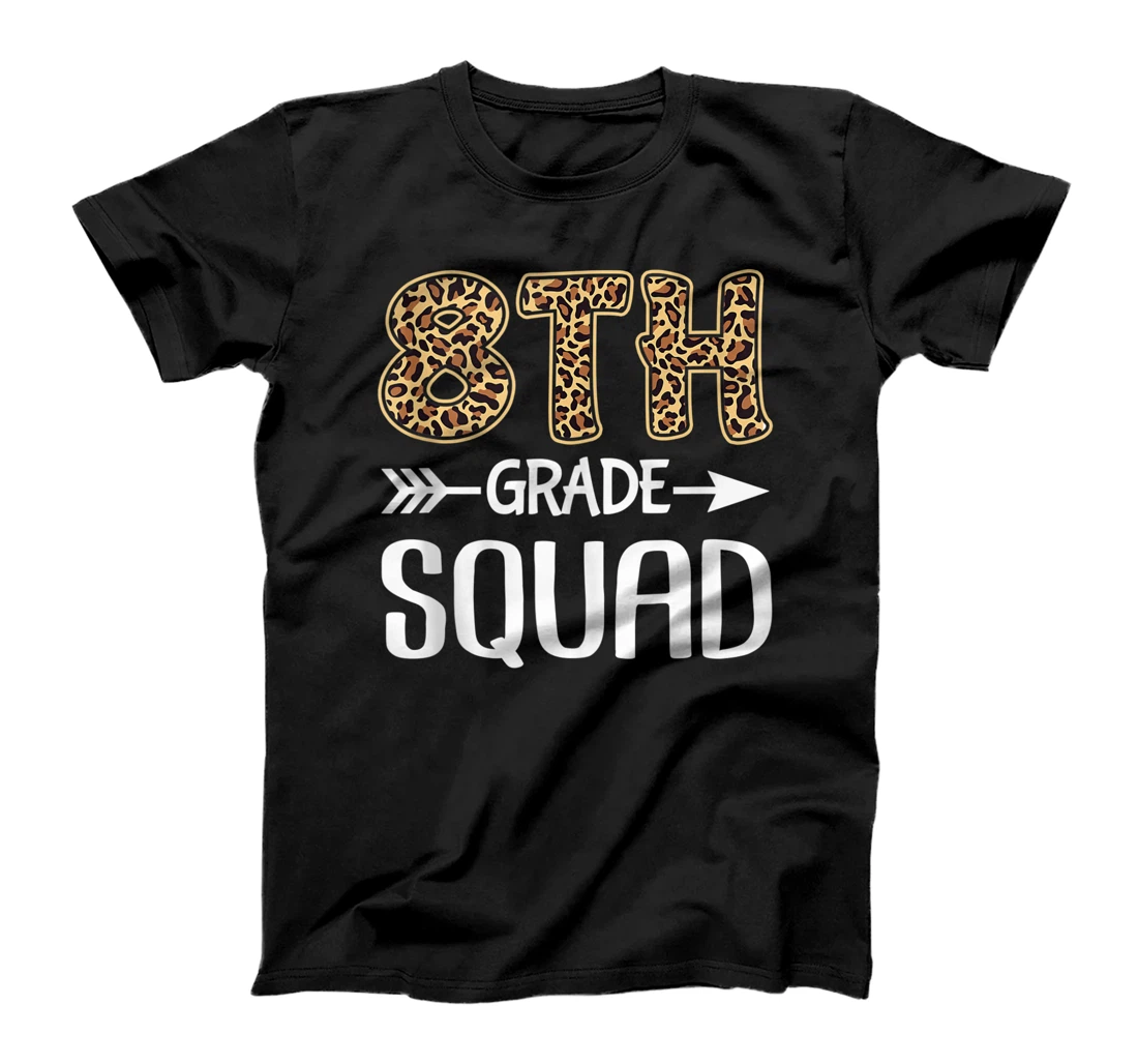 Personalized 8th Grade Squad Leopard Eighth Grade Teacher Student T-Shirt, Women T-Shirt