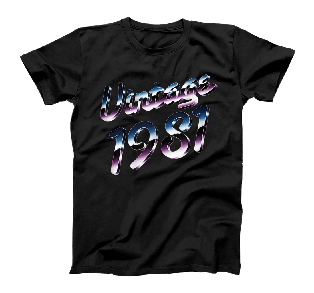 Personalized Vintage 1981 Retro Futuristic 80s Graphic T-Shirt, Women T-Shirt