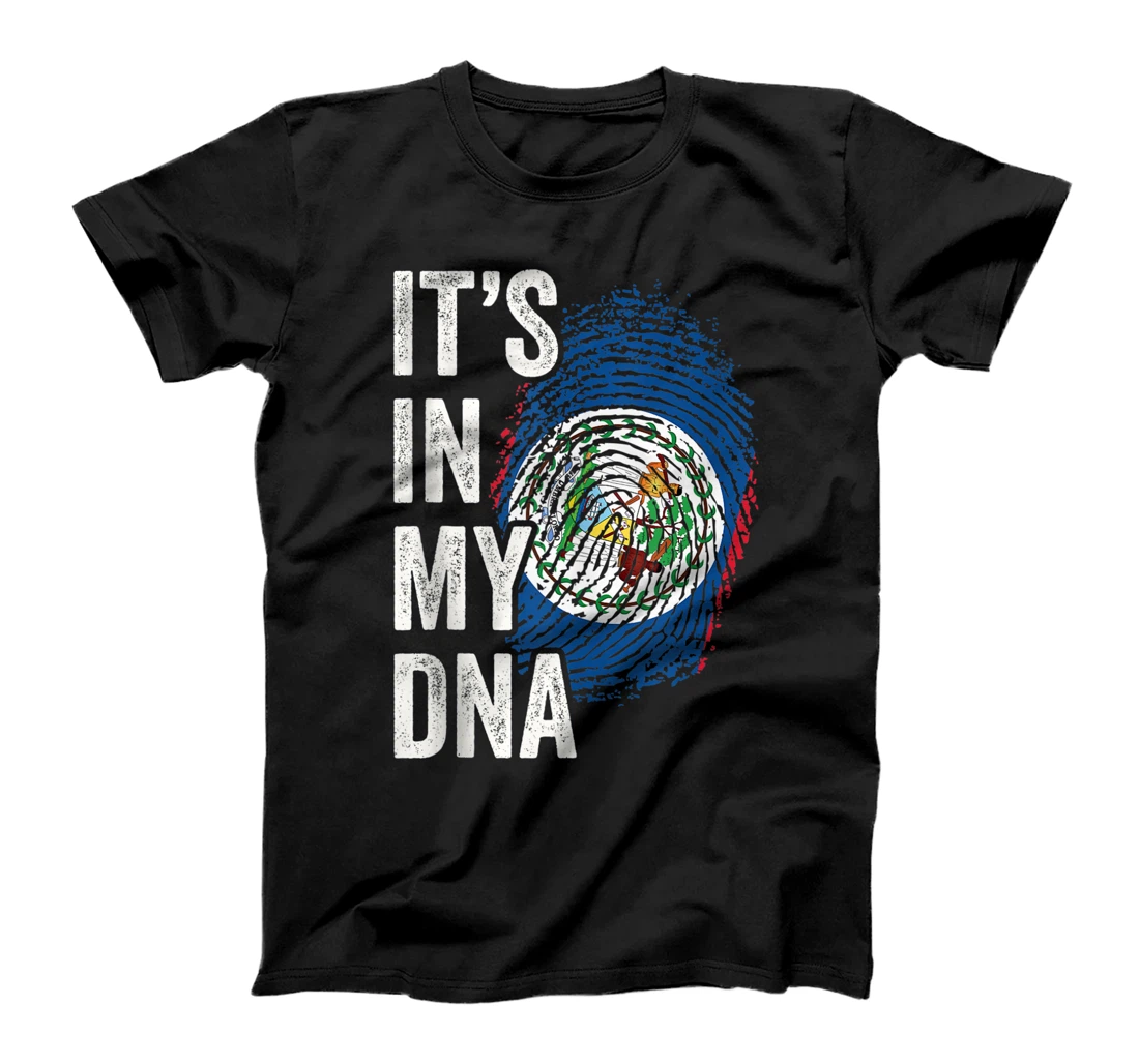 Personalized ITS IN MY DNA Belize Flag Belizean Roots Pride Genetic T-Shirt, Women T-Shirt