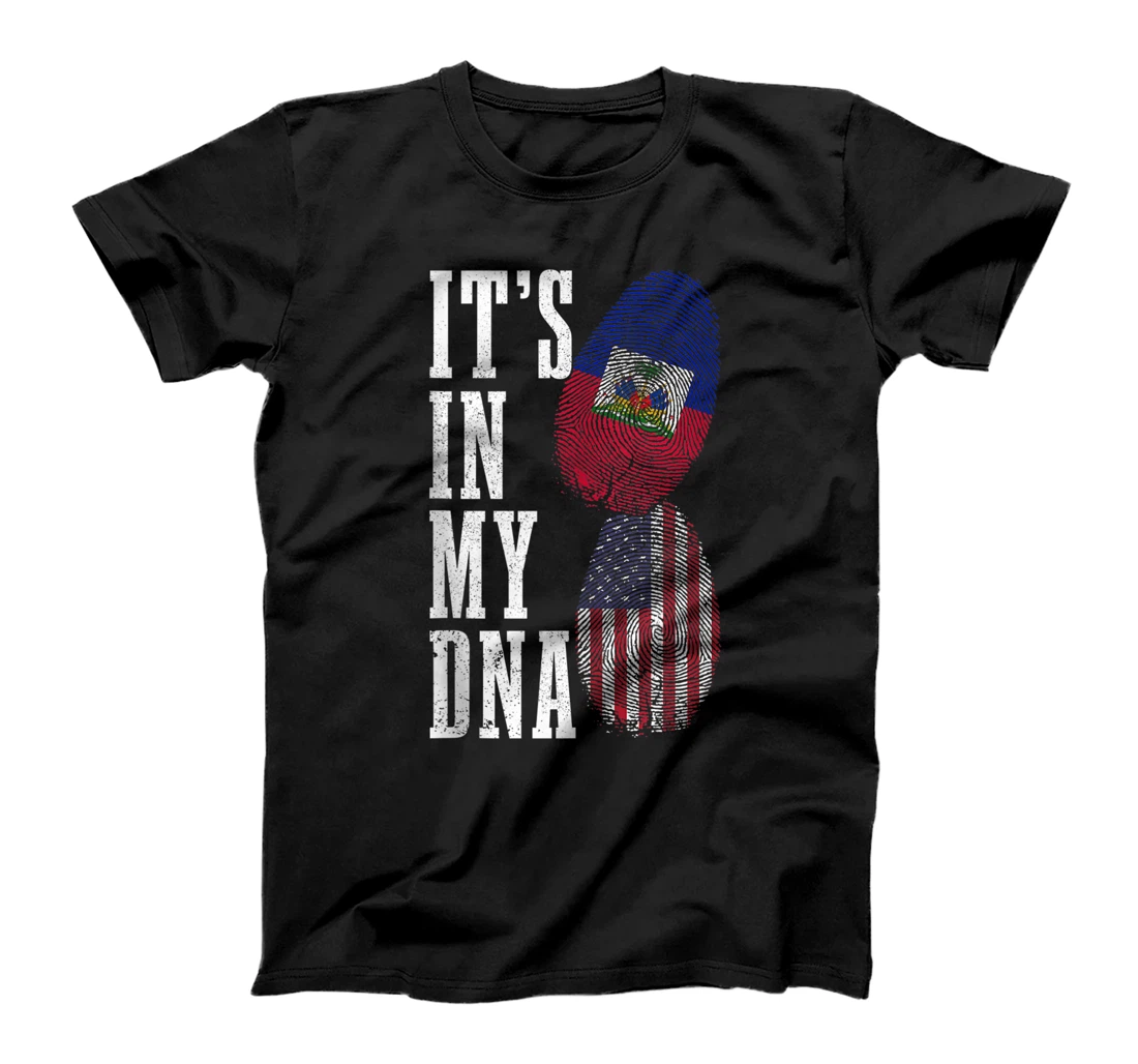 Personalized Haiti USA It's In My DNA American Flag Pride Haitian Roots T-Shirt, Women T-Shirt