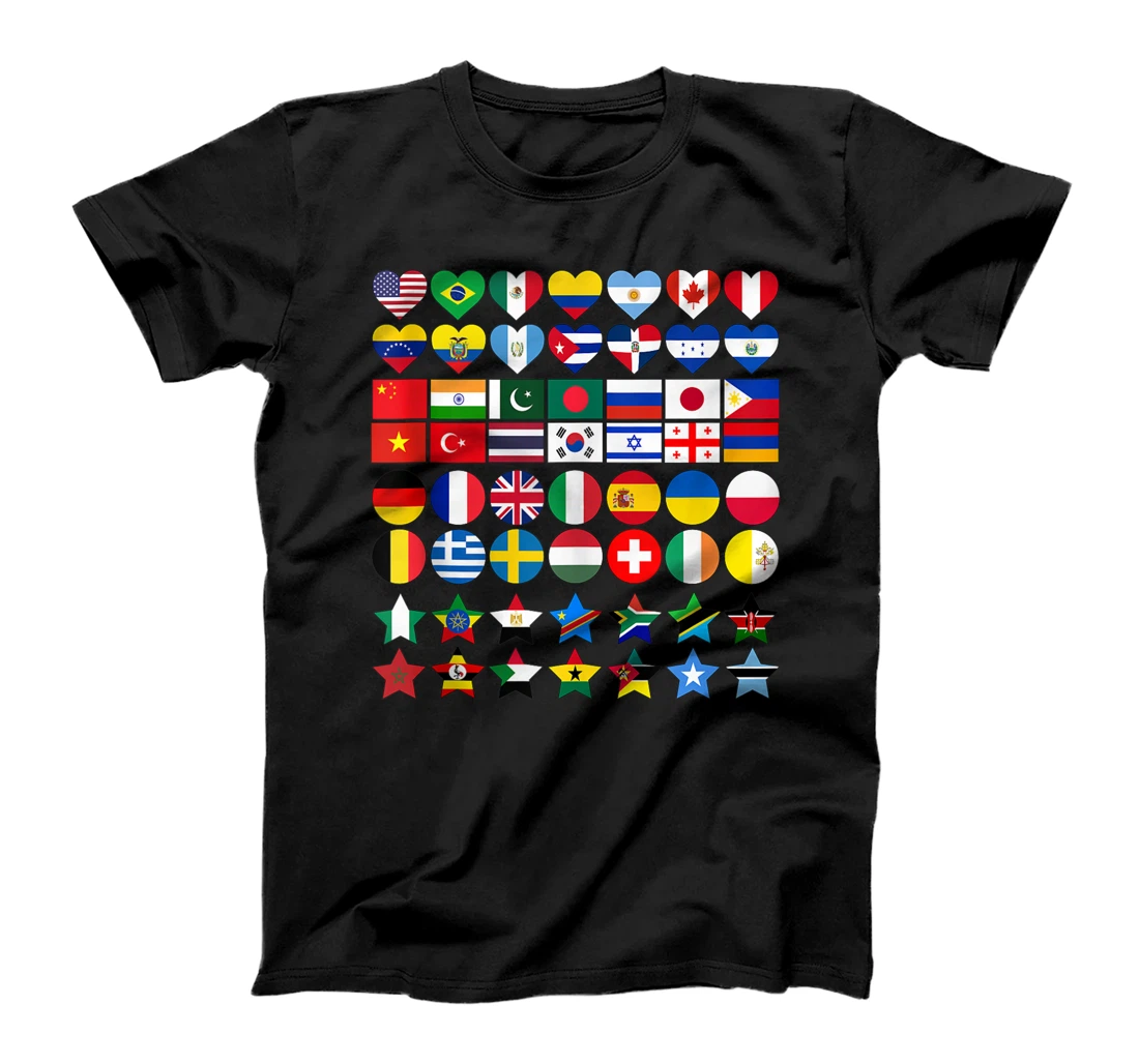 Personalized Flags of Countries of the Worlds in Geometric Shapes T-Shirt, Women T-Shirt