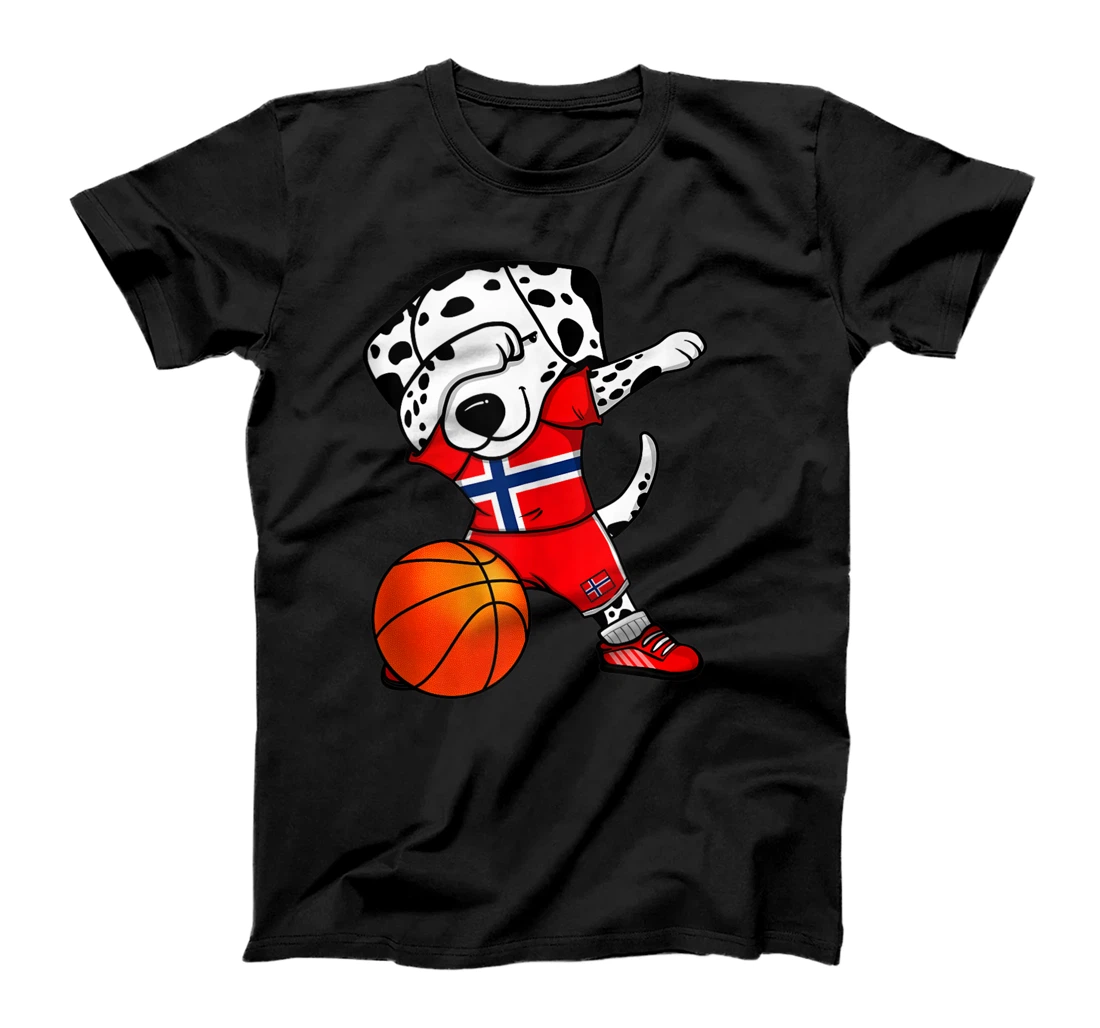 Personalized Dabbing Dalmatian Dog Norway Basketball Fans Jersey Sport T-Shirt, Women T-Shirt