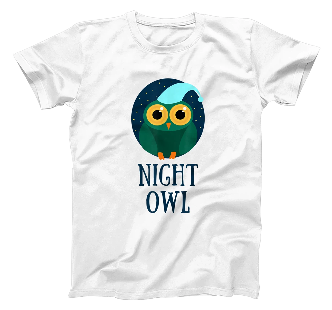 Personalized Cute Night Owl Animal Bed Pajama Stars Nightgown T-Shirt, Kid T-Shirt and Women T-Shirt