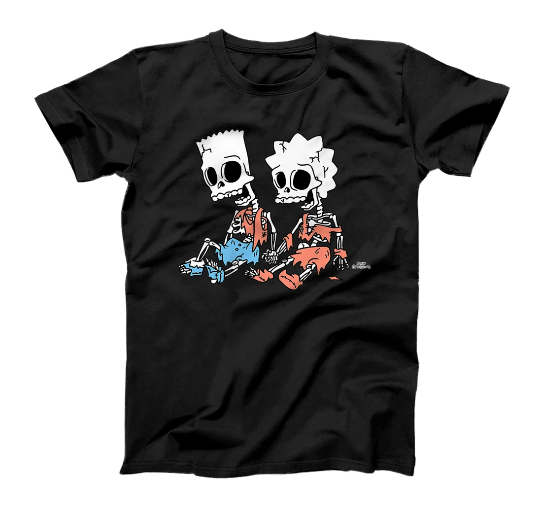 Personalized Womens The Simpsons Bart and Lisa Skeletons Treehouse of Horror T-Shirt, Kid T-Shirt and Women T-Shirt
