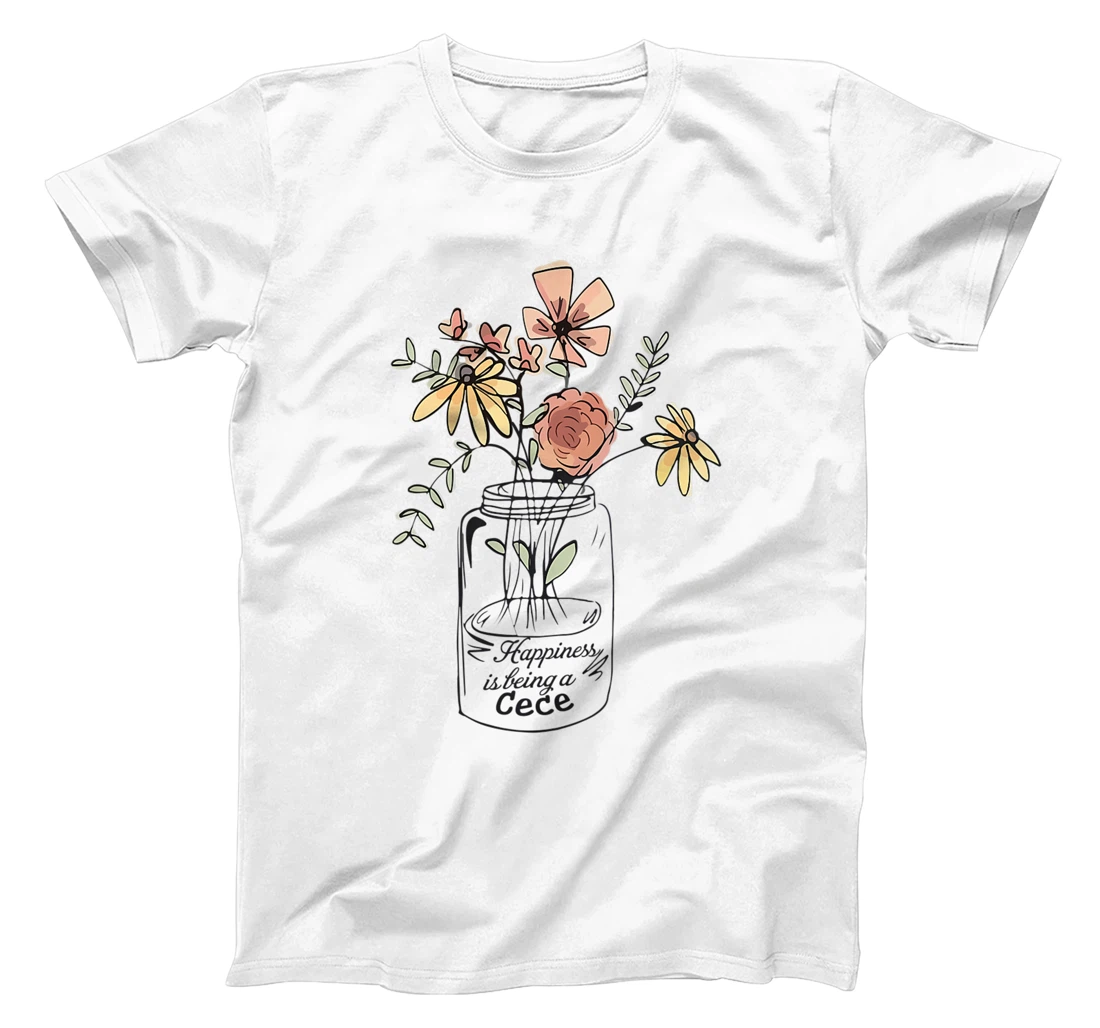 Personalized Womens Hapiness is being Cece flower T-Shirt, Women T-Shirt