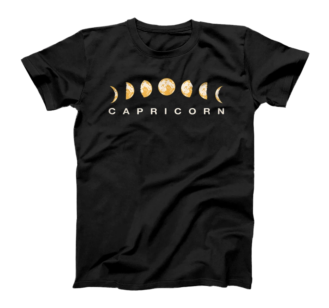 Personalized Moon Phases December January Zodiac Capricorn Star Sign T-Shirt, Women T-Shirt