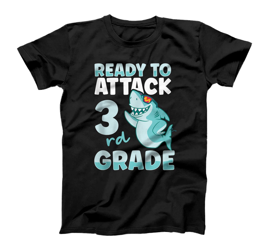 Personalized Ready To Attack 3rd Grade Back To School Shark Lover Student T-Shirt, Women T-Shirt