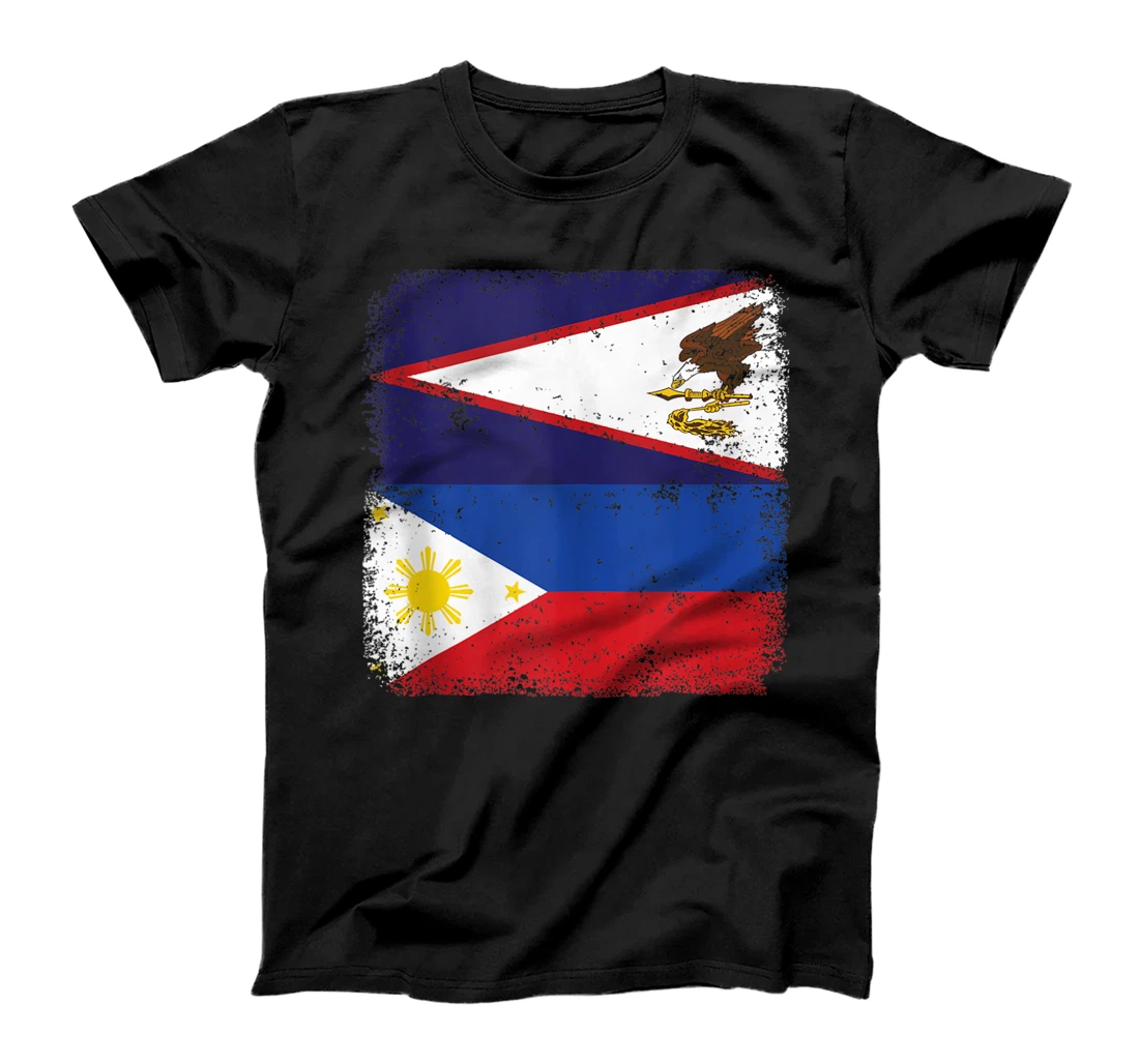Personalized Half Filipino And Half American Samoa Flag Philam Philippine T-Shirt, Women T-Shirt
