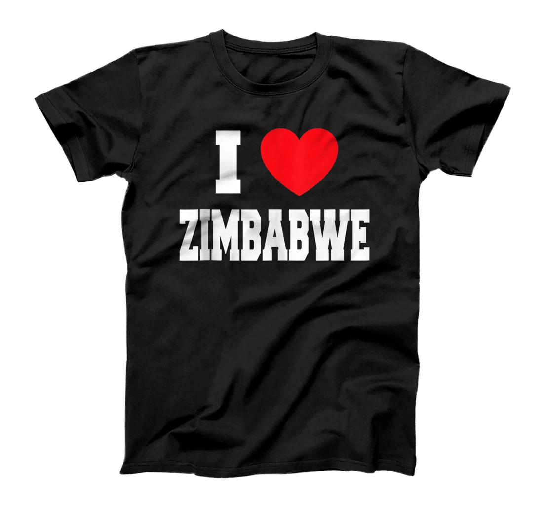 Personalized I Love Zimbabwe T-Shirt, Women T-Shirt
