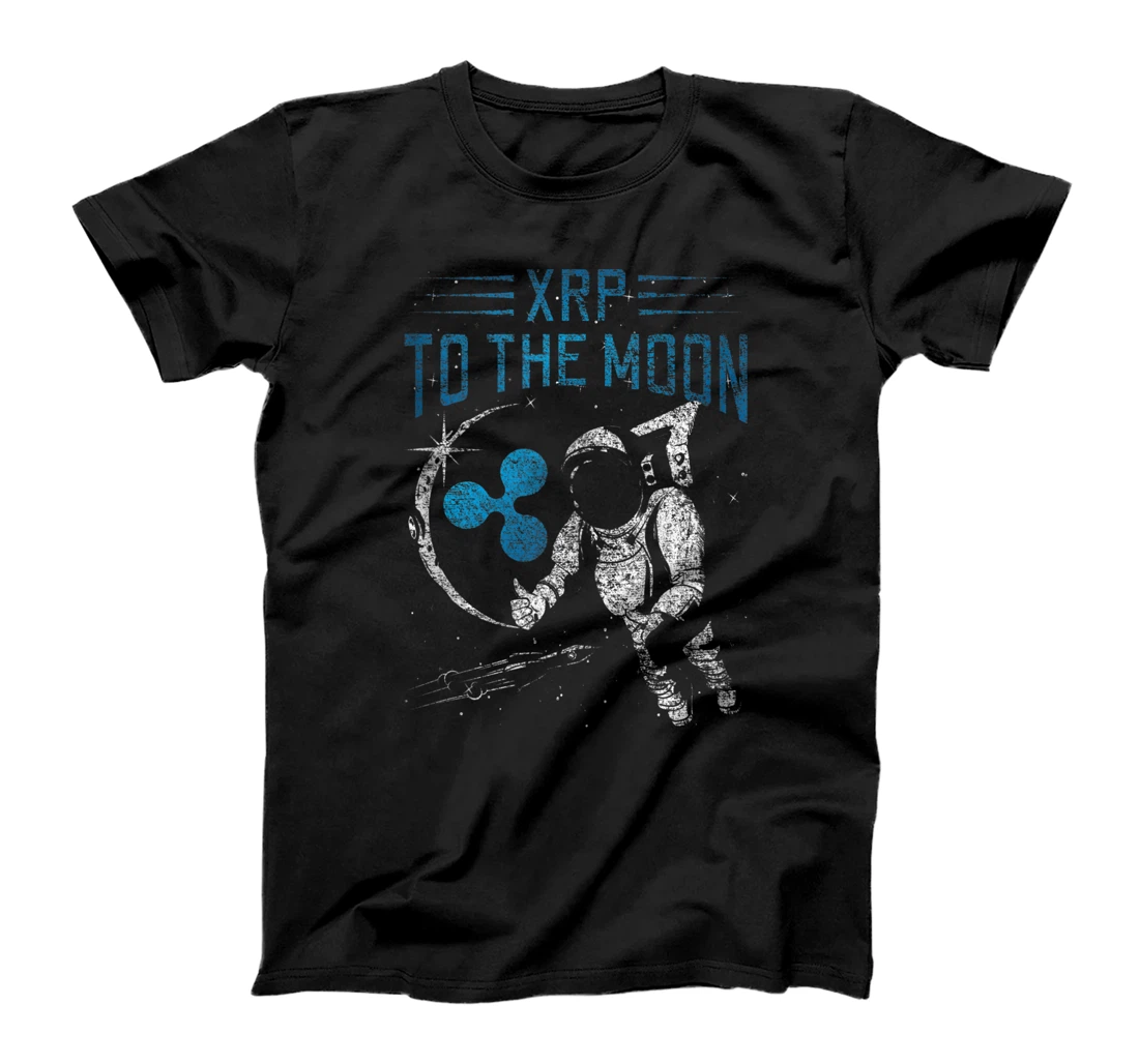 Personalized Ripple XRP Astronaut Shirt, Cryptocurrency XRP to the Moon T-Shirt, Women T-Shirt
