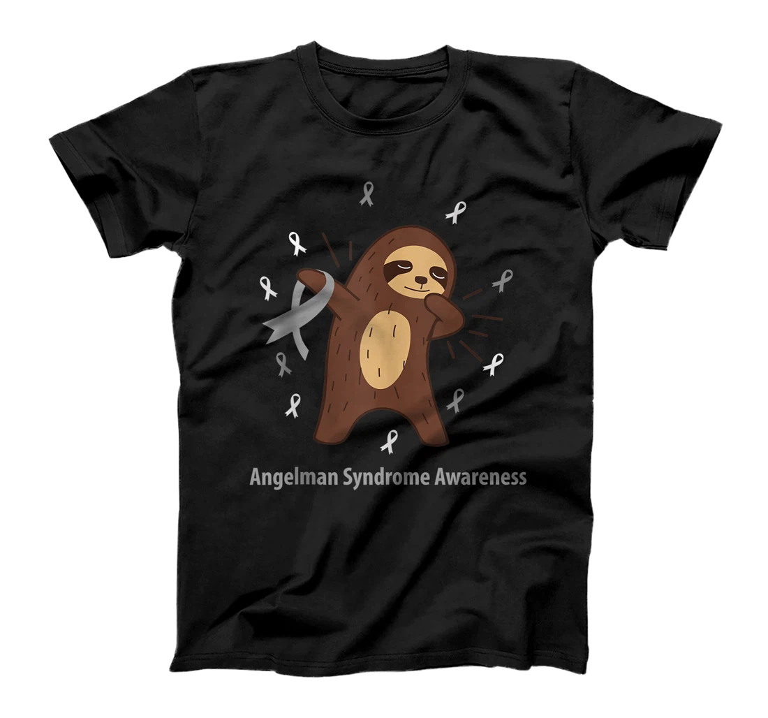 Personalized Angelman Syndrome Awareness Brain Disease Related Sloth Ribb T-Shirt, Women T-Shirt