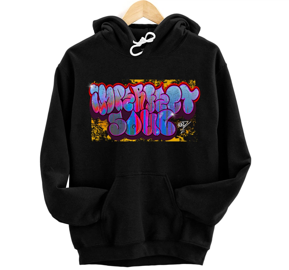 Personalized “Imperfect Soul” Graffiti-Style Urban Streetwear Pullover Hoodie