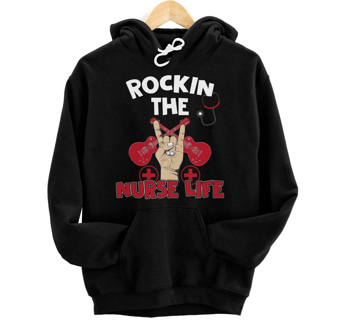 Personalized Rocking the nurse life hilarious graphic design Pullover Hoodie