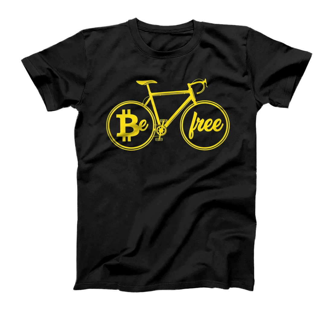 Personalized Bitcoin Free Bycicle BTC Blockchain Crypto Investor T-Shirt, Women T-Shirt