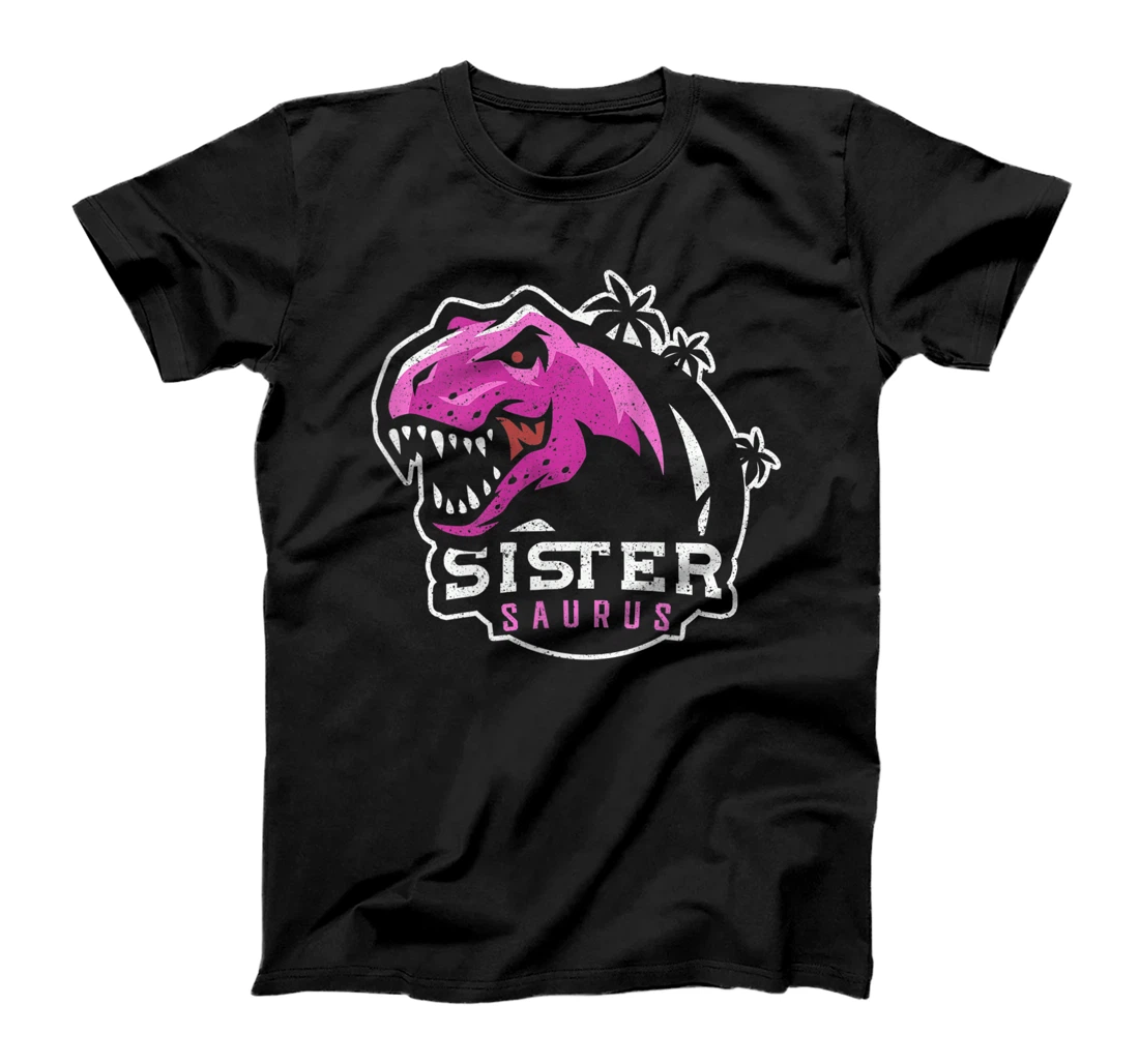 Personalized Womens Sister Saurus T Rex Dinosaur Cousin Saurus Girl Gift T-Shirt, Women T-Shirt