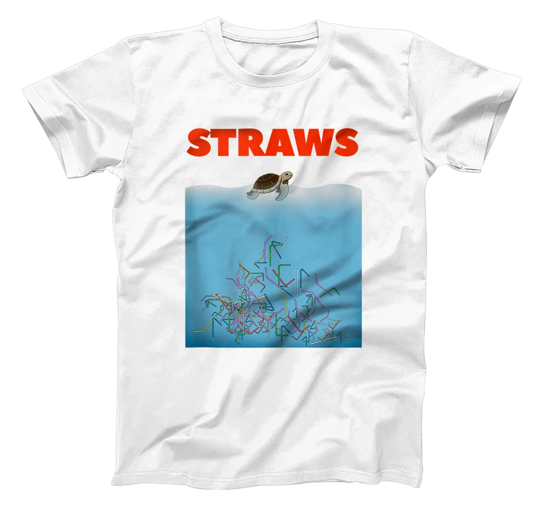 Personalized Turtles Straws Environment Awareness Earth Environmentalist T-Shirt, Women T-Shirt