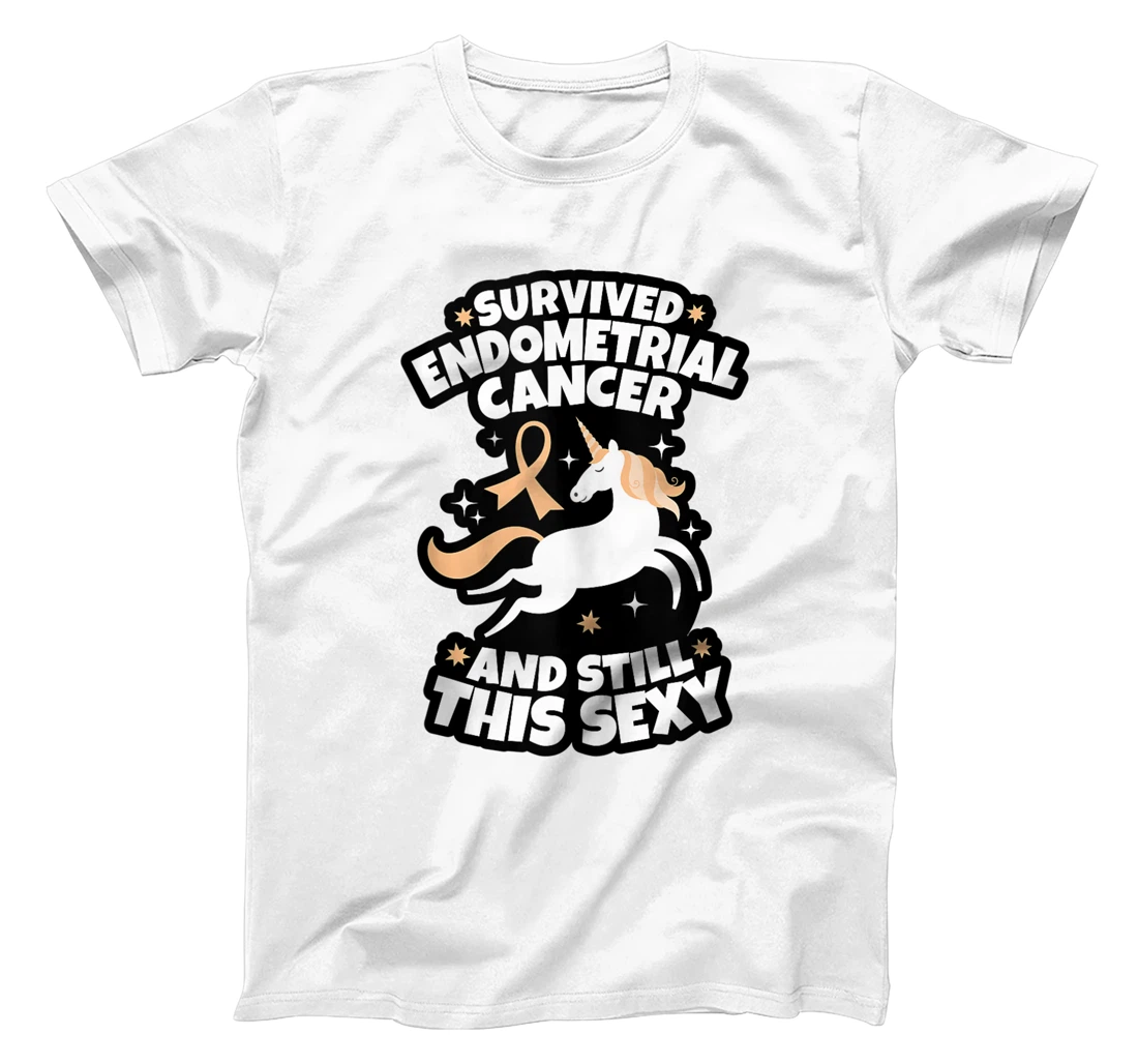 Personalized Survivor Unicorn Endometrial Cancer Awareness T-Shirt, Women T-Shirt