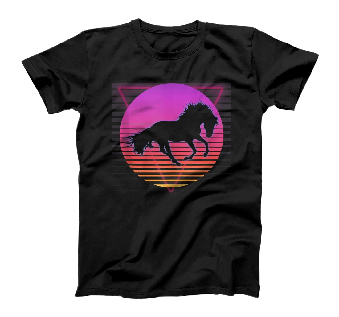 Personalized Horse Riding Love Equestrian Girl Retro Vaporwave Vintage T-Shirt, Women T-Shirt
