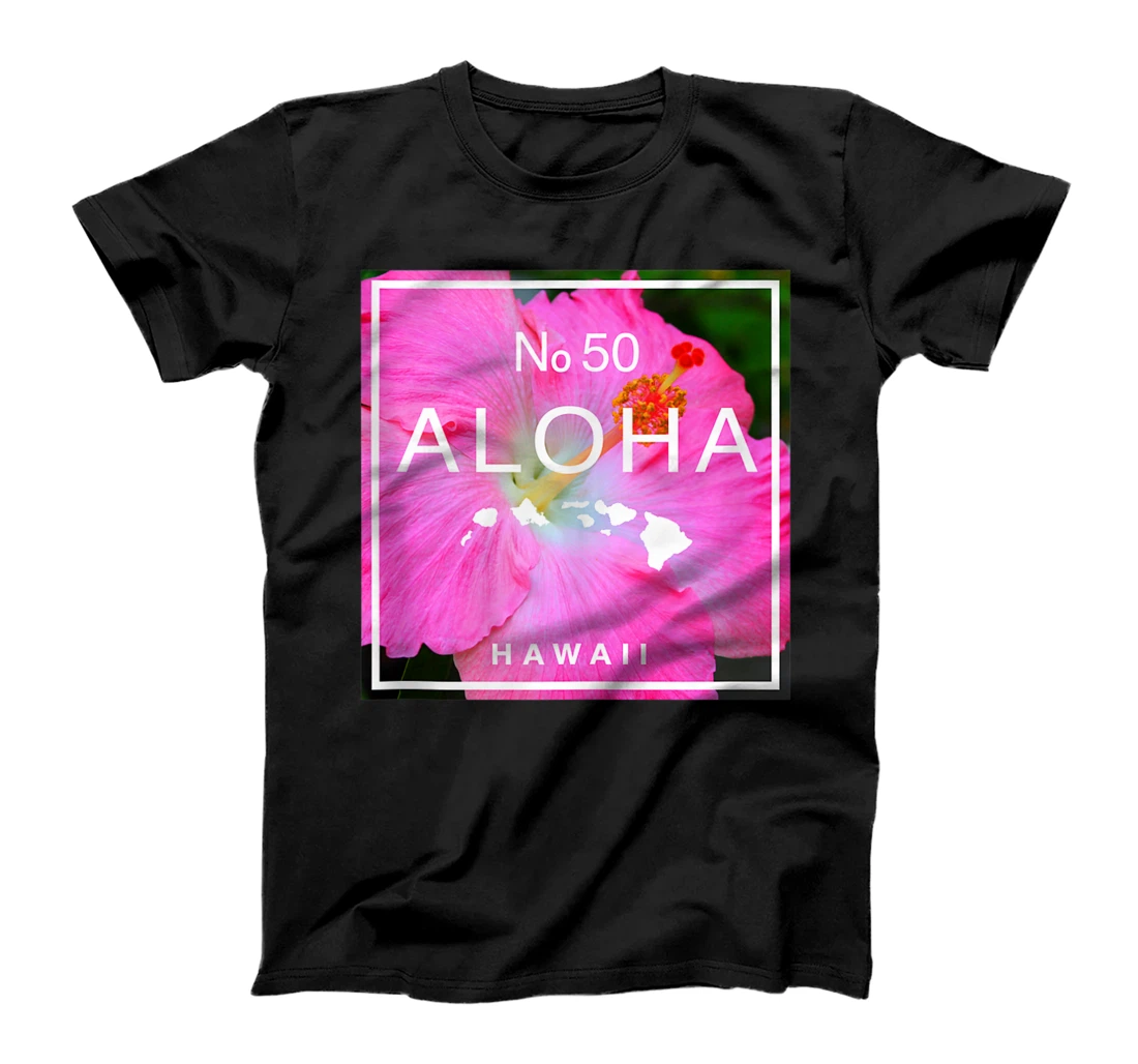 Personalized Aloha Hawaii No. 50 State Island Hawaiian Hibiscus T-Shirt, Women T-Shirt