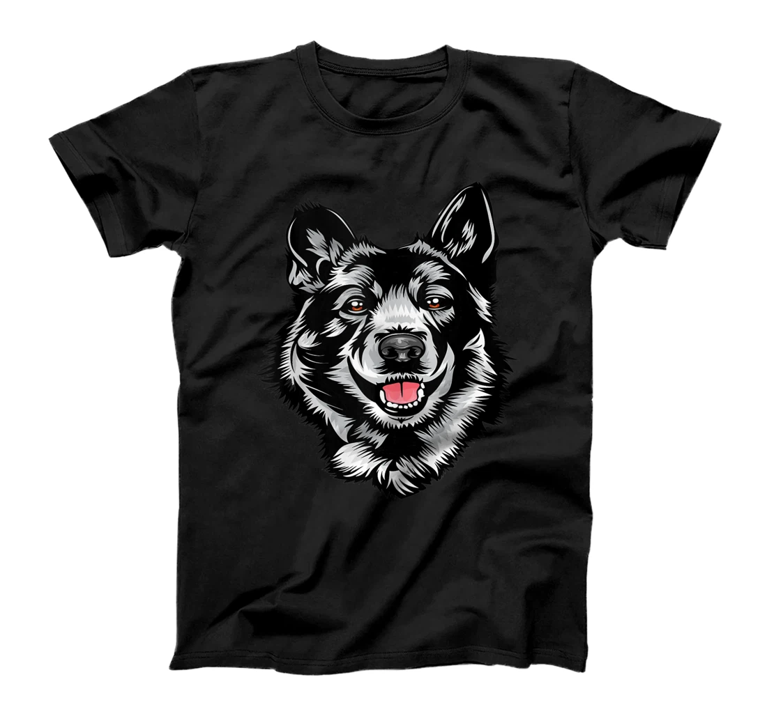 Personalized Cool Norwegian Elkhound Face T-Shirt, Women T-Shirt