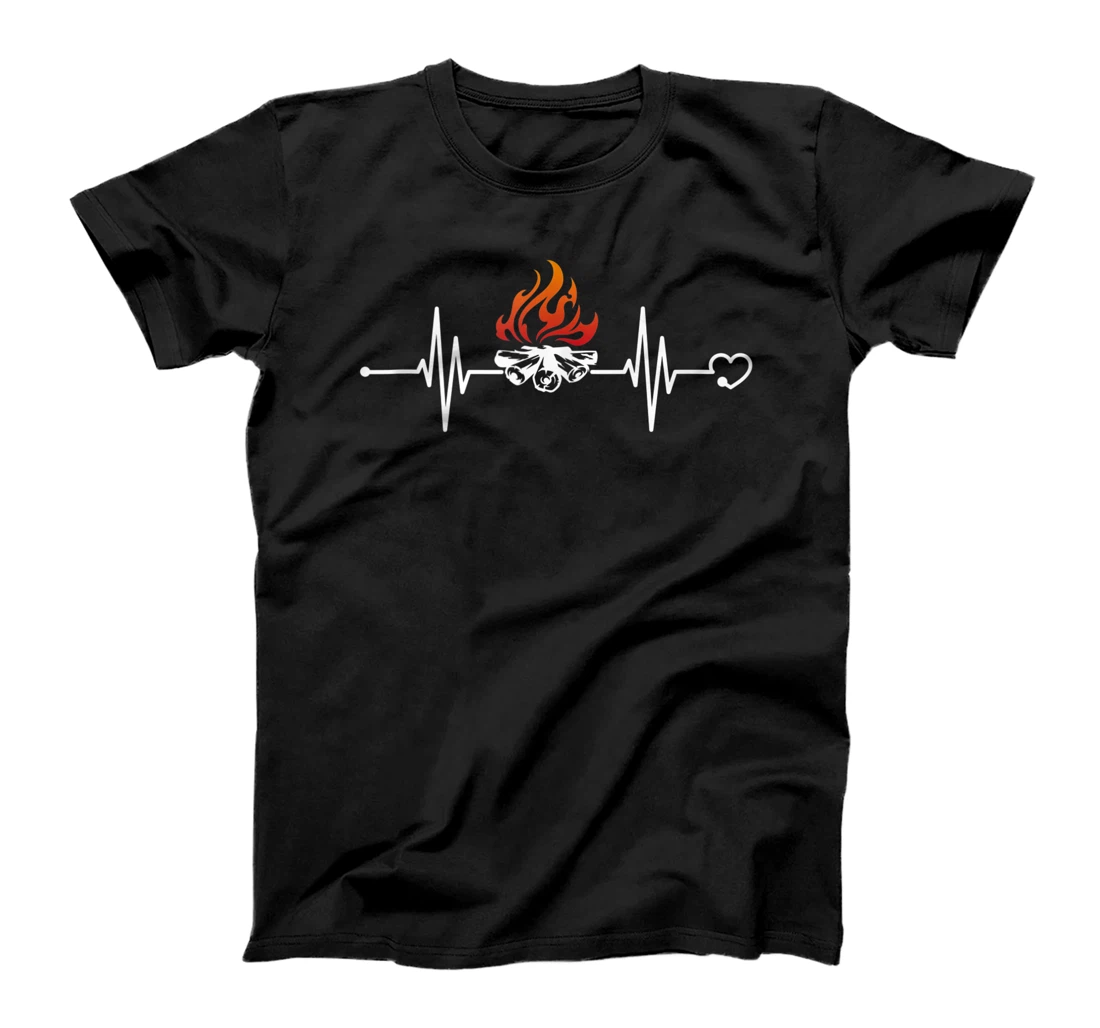 Personalized Camping Outdoor Adventure - Funny Heartbeat Campfire T-Shirt, Women T-Shirt