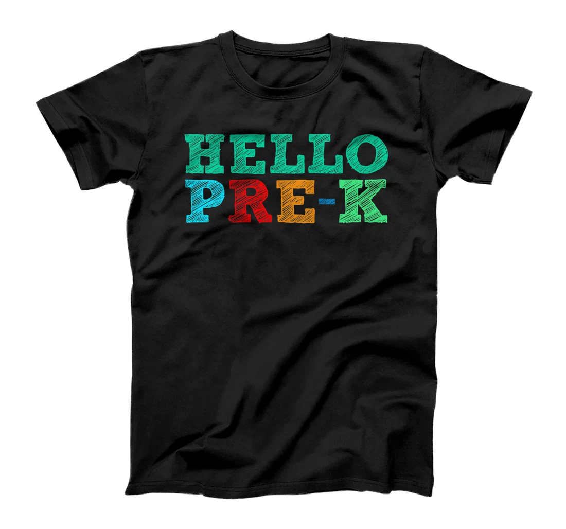 Personalized Womens HELLO PRE-K Funny First Day Back to School Preschool Teacher T-Shirt, Women T-Shirt